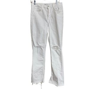 ZARA DISTRESSED Jeans.  Raw Split Hem. 12” rise